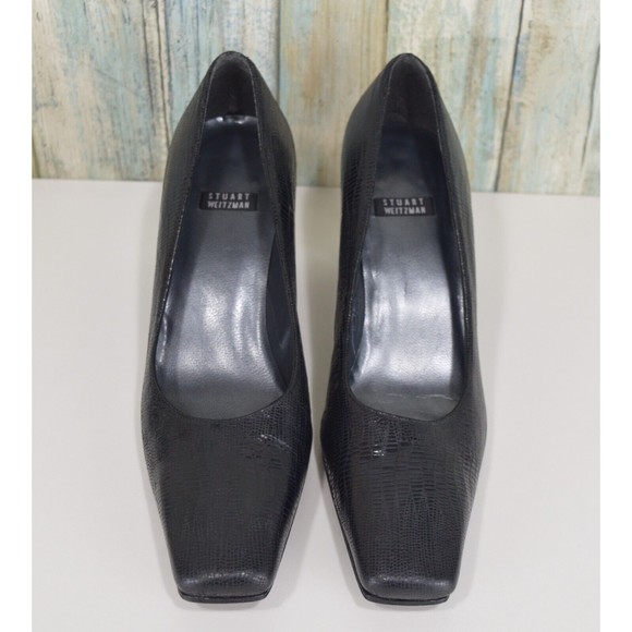 Stuart Weitzman Size 6 Black Snake Print Chic Pumps - Picture 4 of 10
